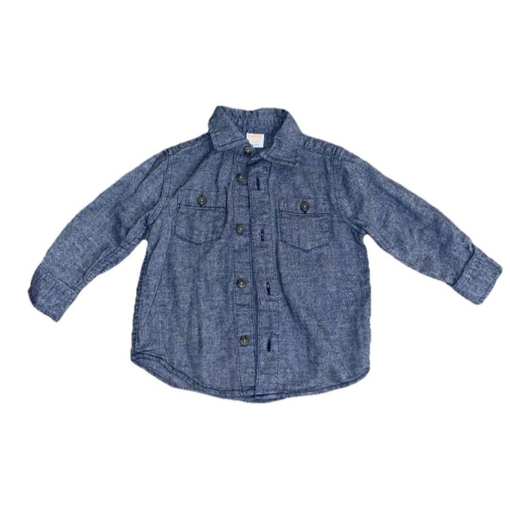 Gymboree Pinstripe Chambray Button Down Size 18-24months